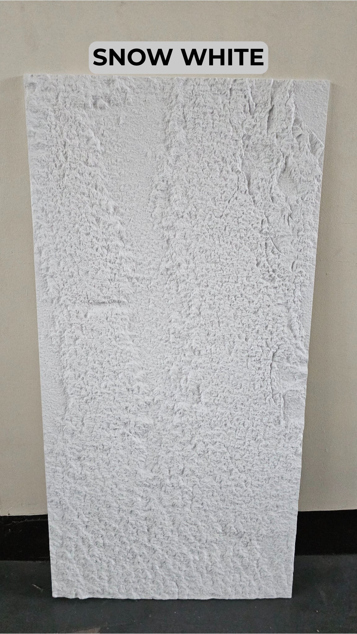 Snow white textured panel with 'SNOW WHITE' text on a plain background